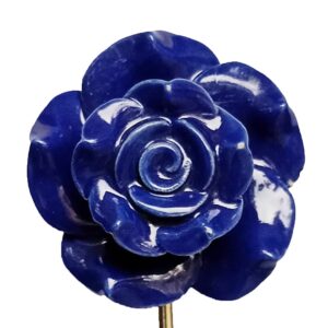 PARIJAT HANDICRAFT Hand Painted Beautifully Blue Colored Rose Design Ceramic Wall Hook Hanger Key Holder hat Clothes hangings Bath Towel Hook Hanger