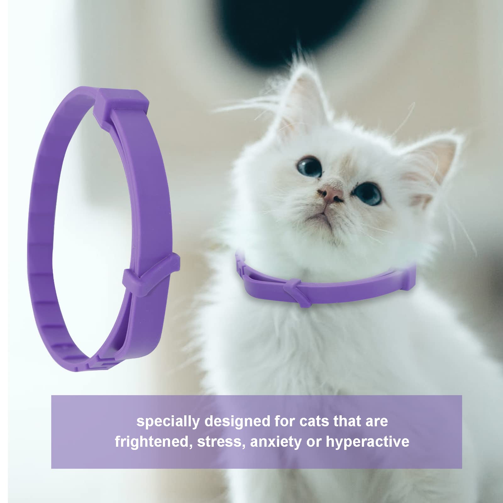 3 Pieces Cat Calming Collar Adjustable Cat Pheromones Calming Collars, Reducing Anxiety for Pets, Reduce Stress Aggression and Anxious Behavior Suitable for Small Medium and Large Cats (15 Inches)