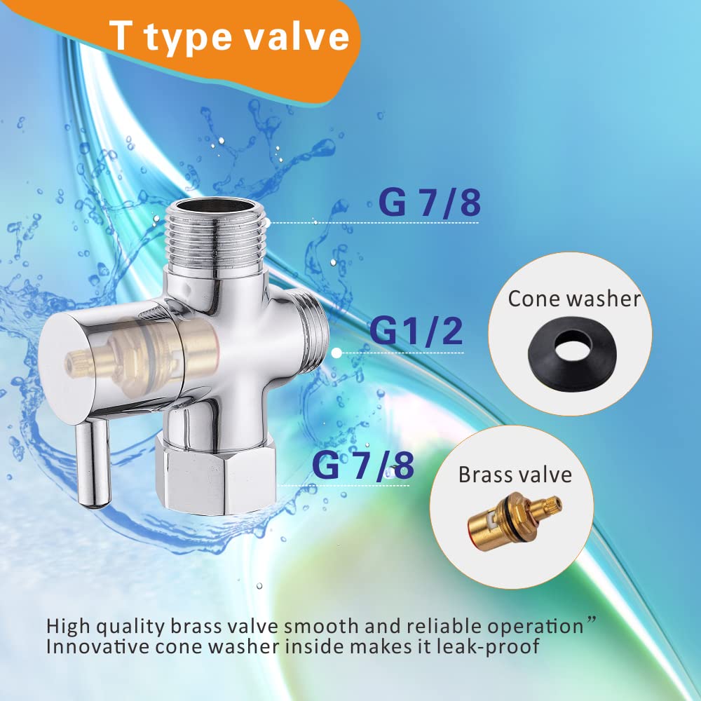 Handheld Bidet Sprayer for Toilet, FES Stainless Steel Brushed Nickel Adjustable Pressure Control Bidet Faucet Diaper Sprayer Set with Hose Attachment Easy Install for Bathroom