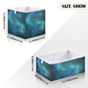 Sletend Cube Storage Bins Nebula Galaxy Universe Collapsible Storage Baskets Foldable Fabric Storage Box for Clothes, Toys 11" x 11" x 11"