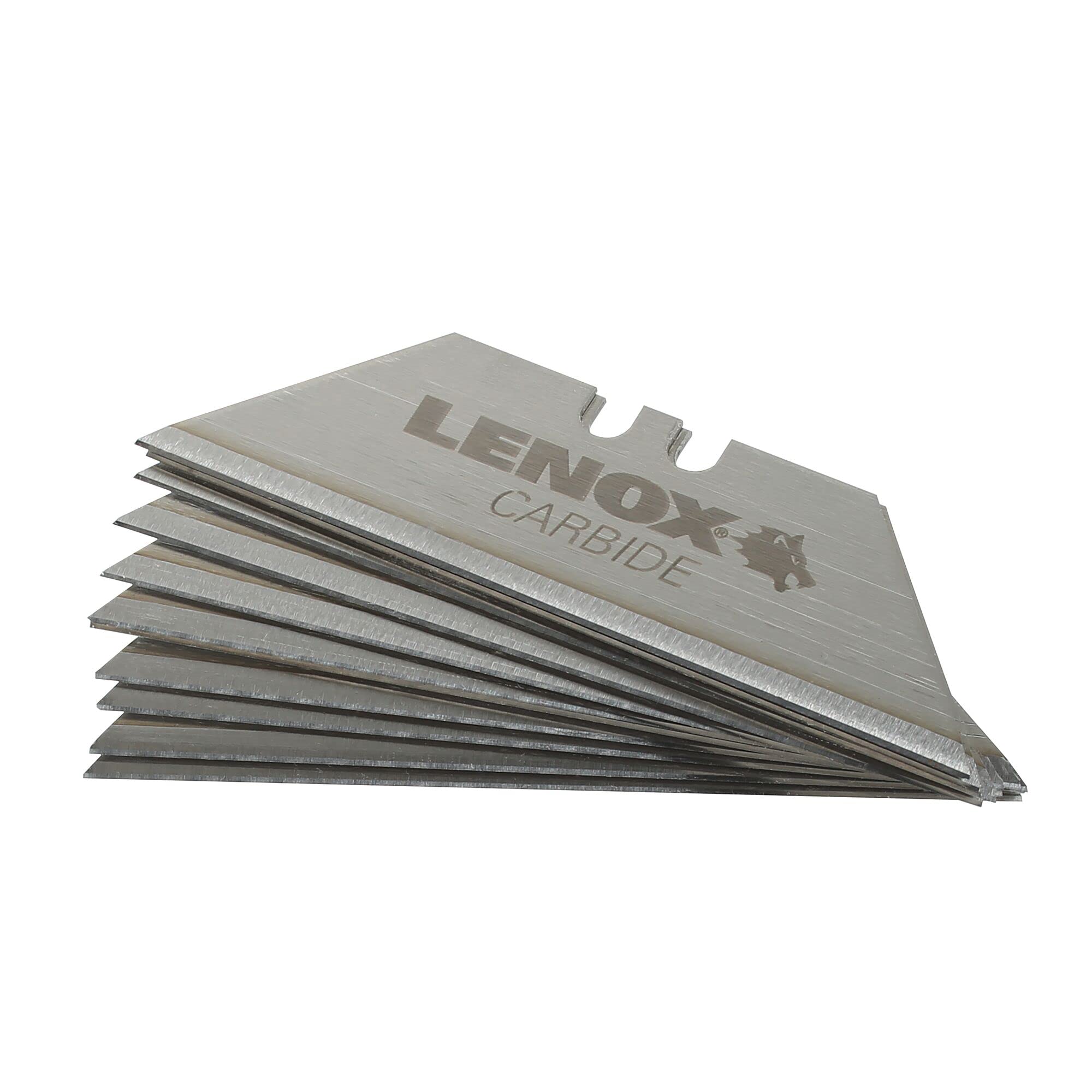 LENOX Utility Knife Blades, 10 Carbide Blades, 3/4 Inch, Foldable and Portable, Storage for Blades (LXHT11800T)