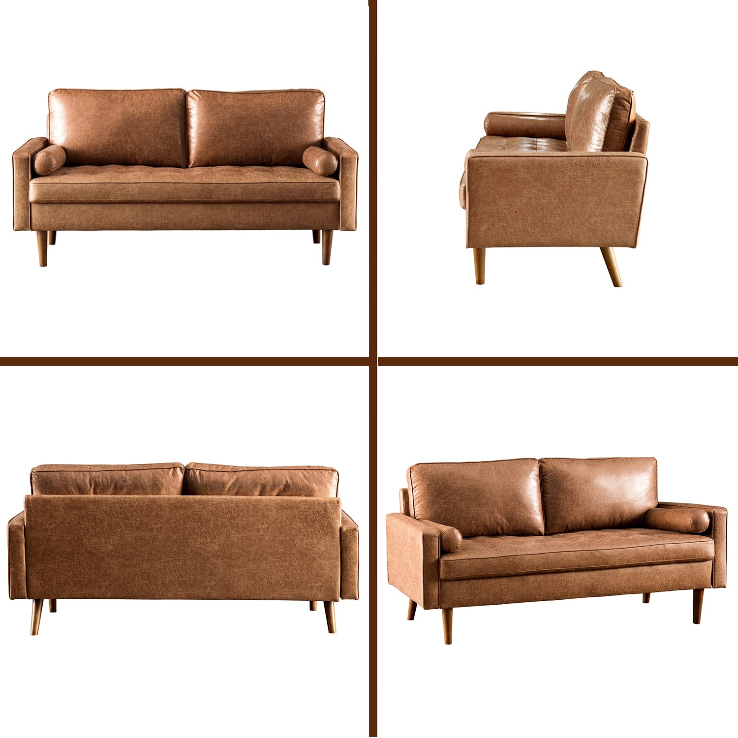 HOOOWOOO 70" Small Sofa Couch for Bedroom Mini Couch Bedroom Couch for Small Living Room Apartment Space,Light Brown