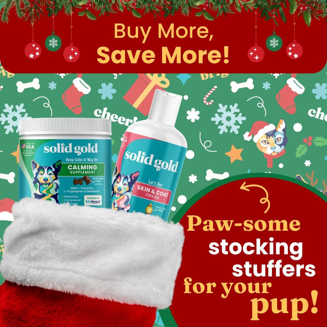 Solid Gold Fish Oil for Dogs & Cats - Wild Alaskan Salmon Oil for Dogs Skin and Coat Support - Omega 3 Pollock Oil Blend and Fatty Acids with EPA & DHA for Immune System Health - 16 oz Bottle