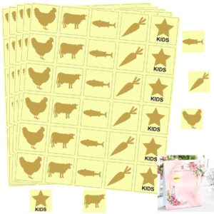 Wedding Meal Choice Stickers for Place Cards 1 '' Gold Meal Sticker Wedding Meal Indicator Stickers- Place Card Menu Choices Catering Food Stickers Place Cards for Wedding Banquet,Chicken,Fish 300Pcs