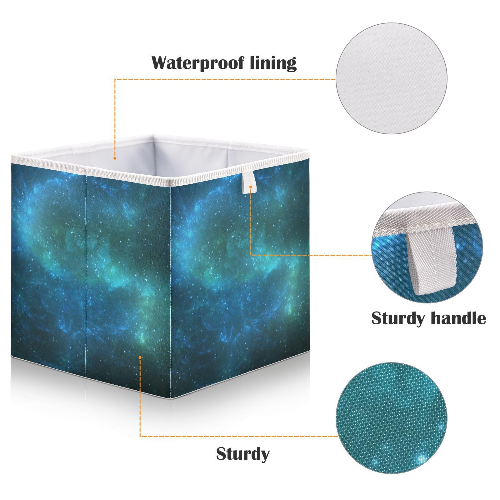 Sletend Cube Storage Bins Nebula Galaxy Universe Collapsible Storage Baskets Foldable Fabric Storage Box for Clothes, Toys 11" x 11" x 11"