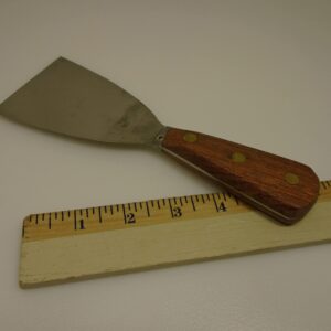 Dexter 3 inch High Carbon Steel Scraper Forged Semi Flex Angled Blade Full Tang with Triple brass rivets 525-3F Wood Handle