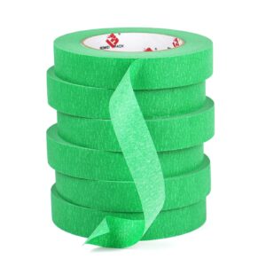 BOMEI PACK Painters Tape, Car Paint Green No Residue Automotive Masking Tape, Clean Removal Green Masking Tape, UV Resistant, 0.94 Inches x 55 Yards, 6 Rolls