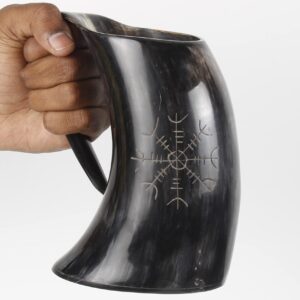 Father's Day Gifts Premium Original Viking Drinking Horn Mug Premium Viking Beer Tankard | Ideal for Beer Lovers-Wine-Mead & Ale | Nordic Inspired Drinking Mug