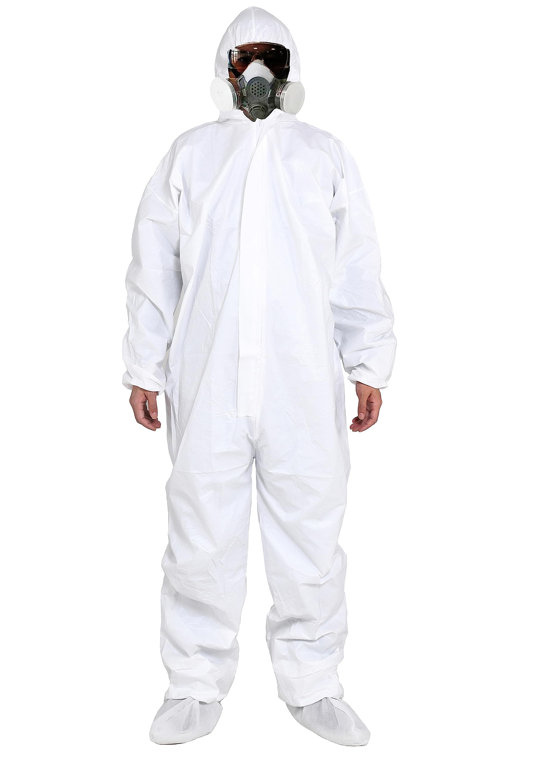 SYINE 3 Pack Large Disposable Protective Coverall Suit with Hood,Painters Coveralls,SF Material for Spray Painting Cleaning Work