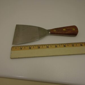 Dexter 3 inch High Carbon Steel Scraper Forged Semi Flex Angled Blade Full Tang with Triple brass rivets 525-3F Wood Handle