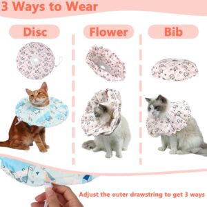 Crazy Felix Cat Cone, Soft Cat Cone Collar to Stop Licking and Scratching, Adjustable Recovery Cone for Cats After Surgery with Drawstring Design, Easy to Eat and Drink