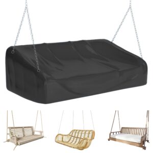 schleuder porch swing cover, hanging porch swing cover waterproof, outdoor hanging swing cover, cover for porch hanging swing - black (51 * 28 * 28/20inch)