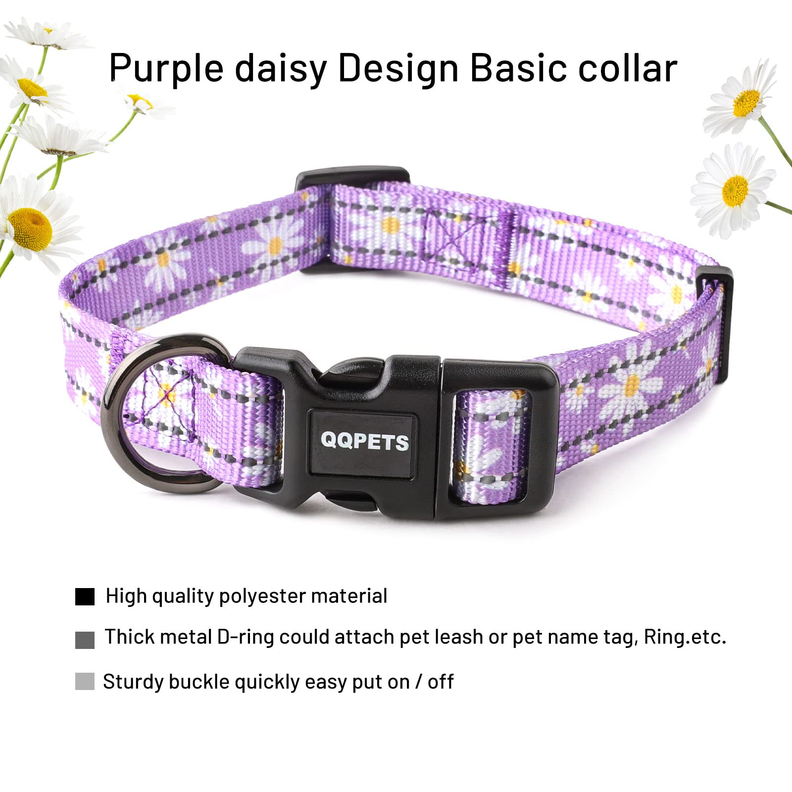 QQPETS Dog Harness Collar Leash - No Pull Pet Adjustable Back Clip Halter Basic Collar Heavy Duty 5FT Anti-Twist Leash for Extra Small Puppy Medium Large Breed Training Running