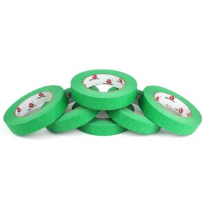 BOMEI PACK Painters Tape, Car Paint Green No Residue Automotive Masking Tape, Clean Removal Green Masking Tape, UV Resistant, 0.94 Inches x 55 Yards, 6 Rolls