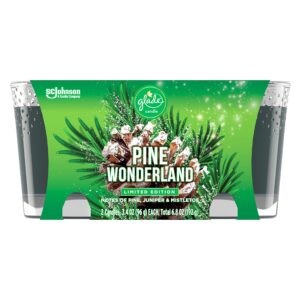 Glade Jar Candles, Fragrance Candles Infused with Essential Oils, Air Freshener Candles, 4 Candles 3.4 Oz (Pine Wonderland)