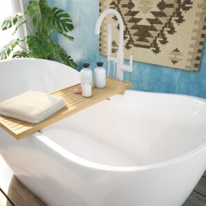 DreamLine Nile 59 in. L x 28 in. H Acrylic Freestanding Bathtub with White Finish