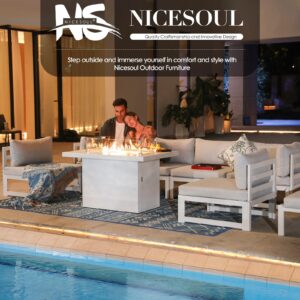 NICESOUL® Modern Modular All-Weather Outdoor Furniture Aluminum Sofa, 29“ Wide Deep Seat Heavy Duty Anti-Rust Frame Corner Chair Patio Sectional Piece for Backyard Deck Sunroom Lawn Terrace Outside