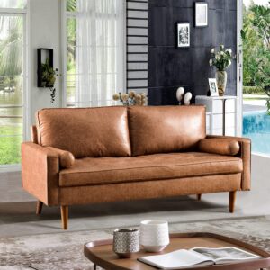 hooowooo 70" small sofa couch for bedroom mini couch bedroom couch for small living room apartment space,light brown