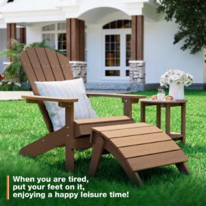 YEFU Adirondack Ottoman, Patio Foot Rest, Adirondack Foot Rest (2-Piece Folding Adirondack Ottoman, Teak)