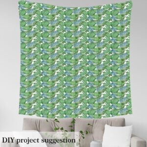 Feelyou Tropical Leaves Fabric by The Yard,Botanical Palm Leaf Pattern Hawaiian Island Upholstery Fabric for Chairs Sofa Couch,Leaf Branches Nature Theme Outdoor Fabric Waterproof,3 Yards,Green Blue