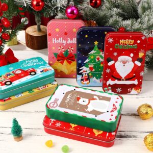 Christmas Gift Card Holder Boxes: 8PCS Gift Card Holder with Lids and Greeting Card Holiday Tins Holders for Christmas Party Favors