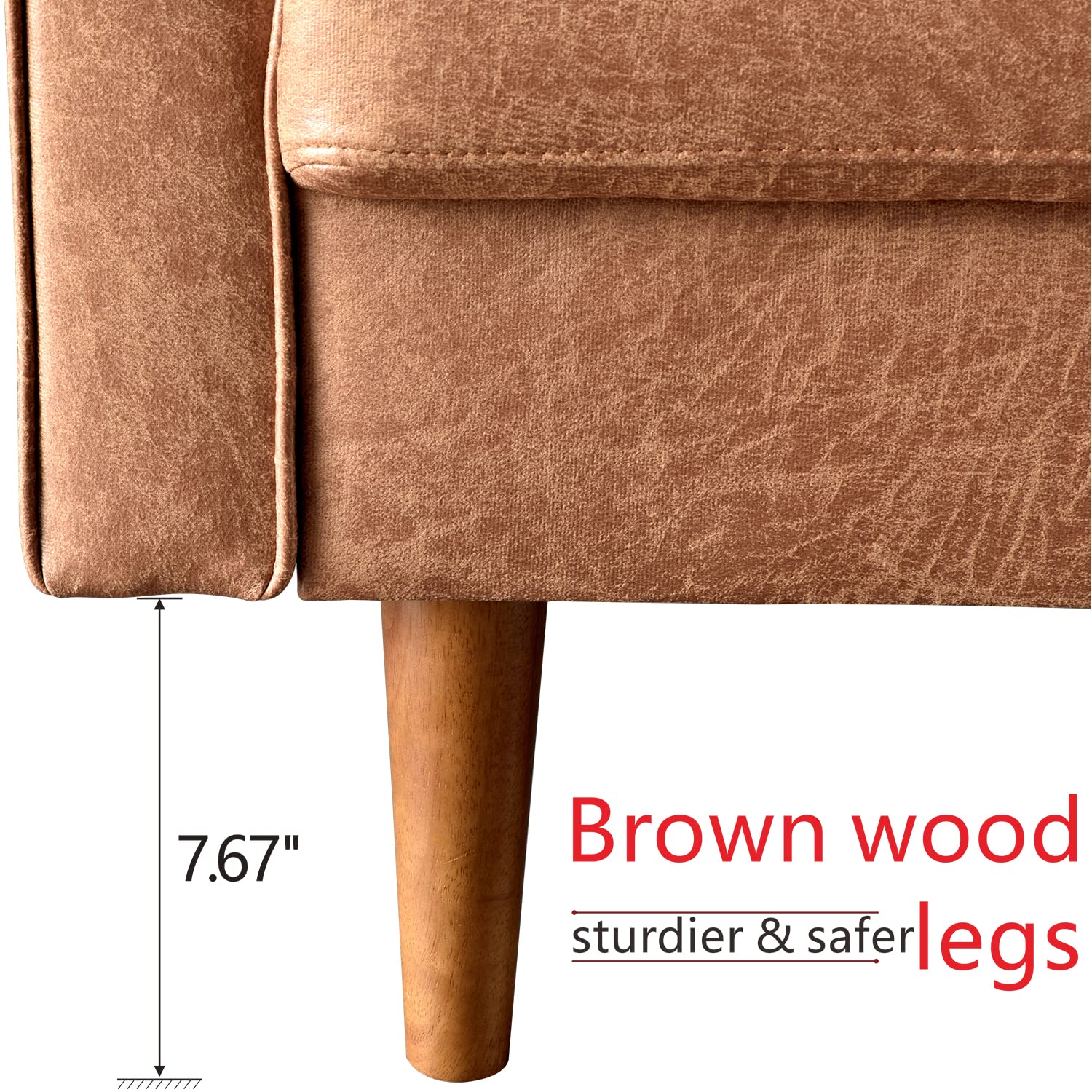 HOOOWOOO 70" Small Sofa Couch for Bedroom Mini Couch Bedroom Couch for Small Living Room Apartment Space,Light Brown