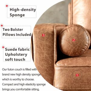 HOOOWOOO 70" Small Sofa Couch for Bedroom Mini Couch Bedroom Couch for Small Living Room Apartment Space,Light Brown