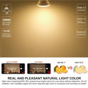 EACLL MR16 GU10 LED Bulb Dimmable, 3000K Warm White, 7W Equivalent 75W, 25,000 Hours Lifetime, Energy Efficient Soft White Light, 750 Lumens 120 Degree Flood Beam No Flicker Spotlight, 4-Pack