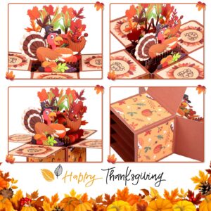 Kesote Thanksgiving Pop Up Card with Envelope, Thanksgiving Greeting Cards Thank You Cards, 3D Thankful Cards for Thanksgiving, Pop Up Happy Thanksgiving Card for Kids Employees