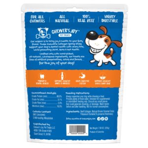 Chewer's Joy Collagen Spring Sticks 15pk 5-6" for Dogs. Up to 100% Collagen Promotes Healthy Joints, Bones, Skin, Digestion, & Shiny Coat. Bully Stick & Rawhide Alternative. Long Lasting.