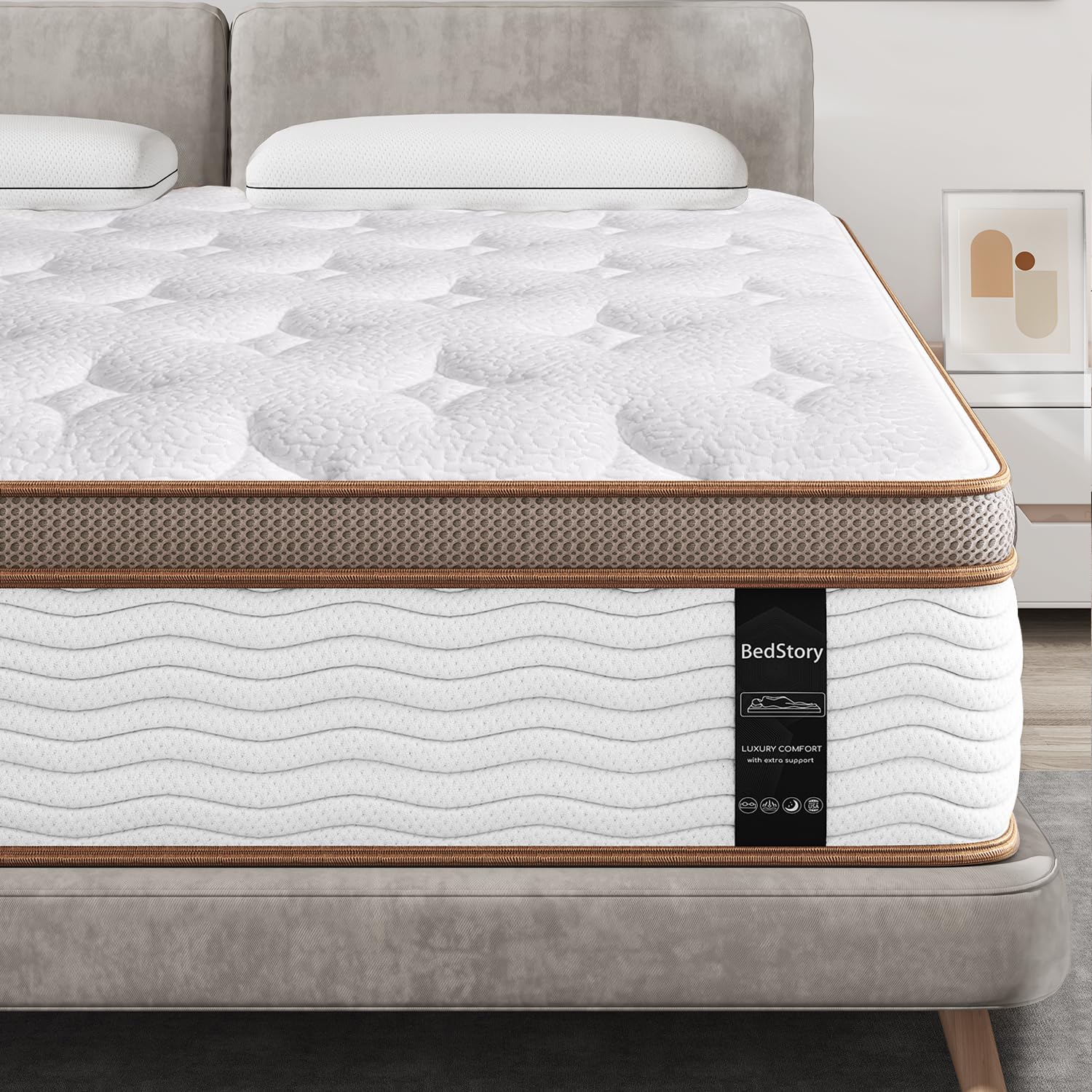 BedStory Short Queen Mattress - 11.5 Inch Hybrid Mattress