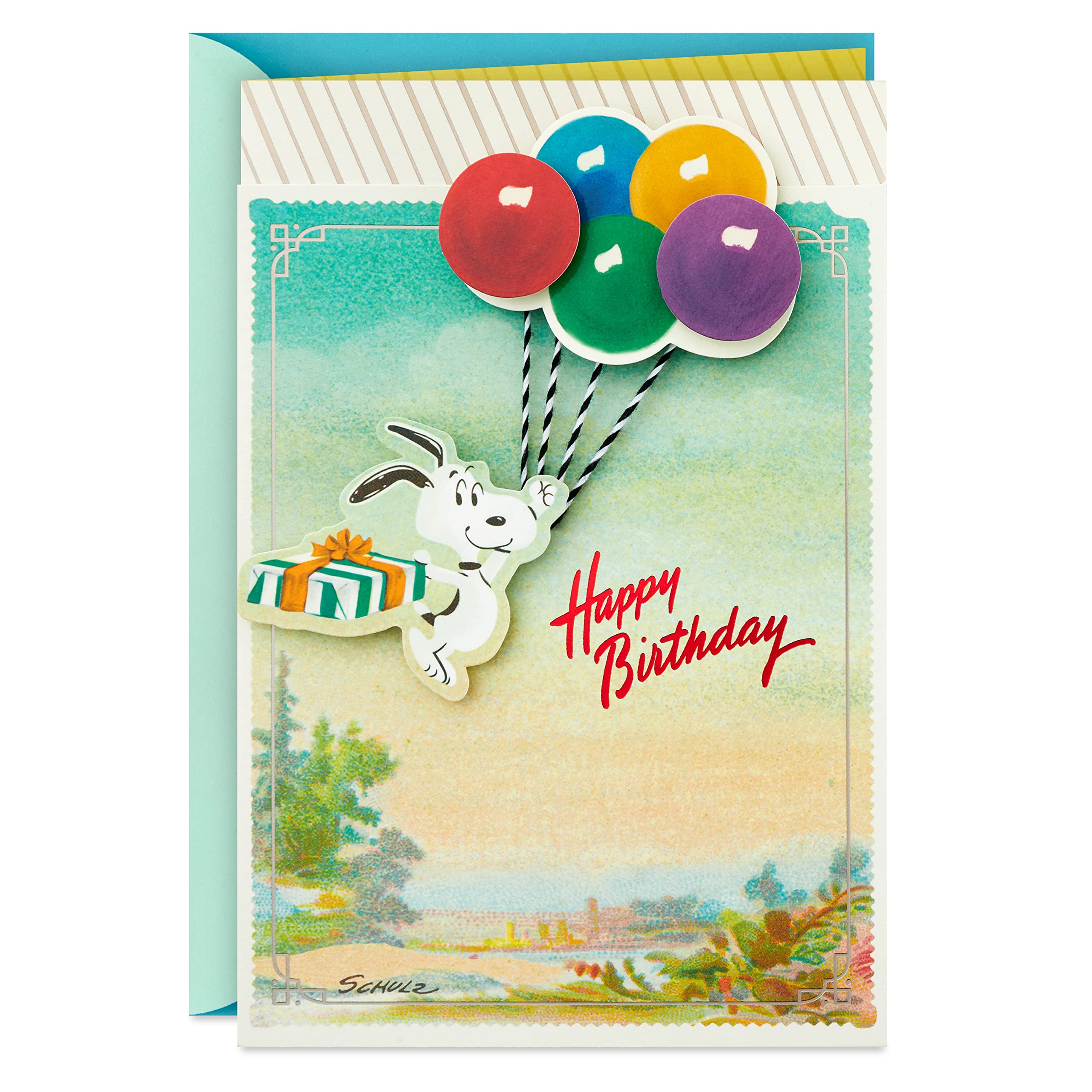 Hallmark Peanuts Birthday Card (Snoopy, Balloons)