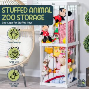 RELODECOR Stuffed Animal Zoo Storage, Wood Zoo Animals Toy Holder, Animal Cage Organizer, Ball Storage, Zoo Cage for Stuffed Animals