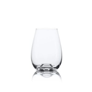 ANDERS & WHITE - 'Hosking' Stemless Wine Glasses. Lead and Toxin Free European Crystal. 4x 15.6 Ounces (460ml) Glasses. Universal Red and White Wine Glasses. Ideal Water Tumbler.