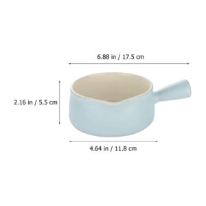 Hemoton Noodle Pot Enamelware Saucepan Butter Melter Stew Pot Small Soup Pot Butter Warmer Pot Stirrer Miniature Saucepan Baby Food Jar Cooking Pot Multifunction Ceramics Coffee Child