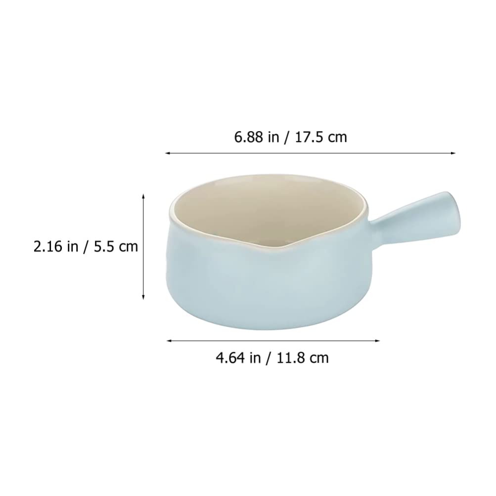 Hemoton Noodle Pot Enamelware Saucepan Butter Melter Stew Pot Small Soup Pot Butter Warmer Pot Stirrer Miniature Saucepan Baby Food Jar Cooking Pot Multifunction Ceramics Coffee Child