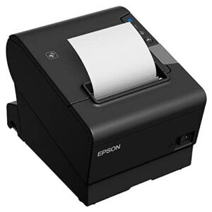 Epson TM-T88VI Thermal Receipt Printer, Ethernet, USB and Serial Interfaces, Requires USB Wireless Dongle, NFC, Supports PC-POS/Mobile Devices/Cloud Servers, Black, DAODYANG Printer_Cable