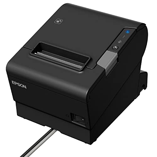 Epson TM-T88VI Thermal Receipt Printer, Ethernet, USB and Serial Interfaces, Requires USB Wireless Dongle, NFC, Supports PC-POS/Mobile Devices/Cloud Servers, Black, DAODYANG Printer_Cable