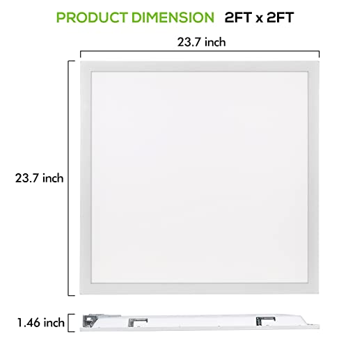 hykolity 2x2 FT LED Flat Panel Troffer Light, 30/40/50W, CCT Selectable 4000K/5000K/6500K Drop Ceiling Office Lights, 115LM/W, 0-10V Dimmable Ultra Slim Recessed Back-lit Fixture, ETL 6 Pack