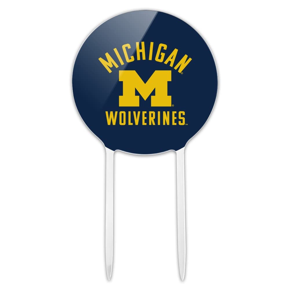 Acrylic University of Michigan Wolverines Logo Cake Topper Party Decoration for Wedding Anniversary Birthday Graduation