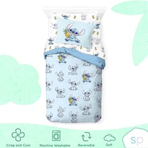 Saturday Park Disney Lilo & Stitch Watercolor Vibes Twin Bed Set - 5 Piece 100% Organic Cotton Bedding - GOTS & Oeko-TEX Certified (Disney Official)