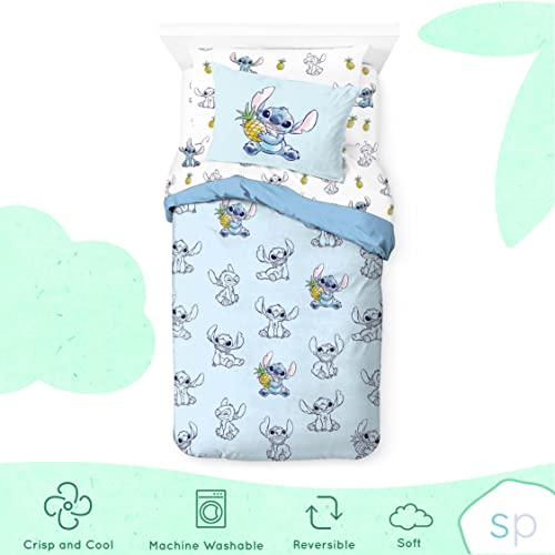 Saturday Park Disney Lilo & Stitch Watercolor Vibes Twin Bed Set - 5 Piece 100% Organic Cotton Bedding - GOTS & Oeko-TEX Certified (Disney Official)