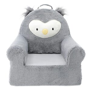 soft landing grey sweet seats | premium character chair with carrying handle & side pockets owl