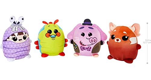 Mattel Disney100 Pixar Pals Cuutopia Plush Toys 4-Pack, Collectible Set of 4 Soft 5-Inch Pillow Dolls Inspired by Fan-Favorite Movie Characters