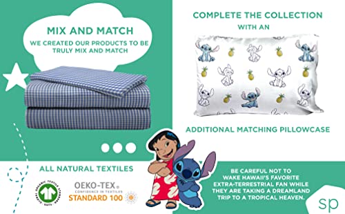 Saturday Park Disney Lilo & Stitch Watercolor Vibes Twin Bed Set - 5 Piece 100% Organic Cotton Bedding - GOTS & Oeko-TEX Certified (Disney Official)