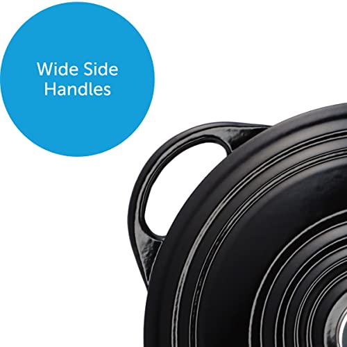 BK Bourgogne Enameled Cast Iron Induction 4.2QT Nonstick Braiser, PFAS Free, Dishwasher Safe, Jet Black