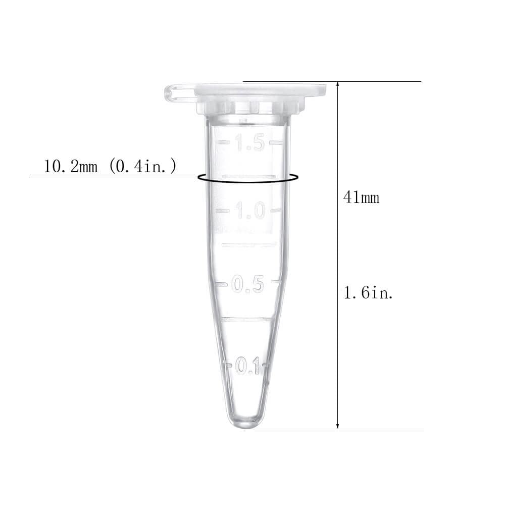 BKMAMLAB 1.5ml Microcentrifuge Tubes 100pcs, EO Sterilized Plastic Small Vials with Caps for Sample Storage without Leakage(100)