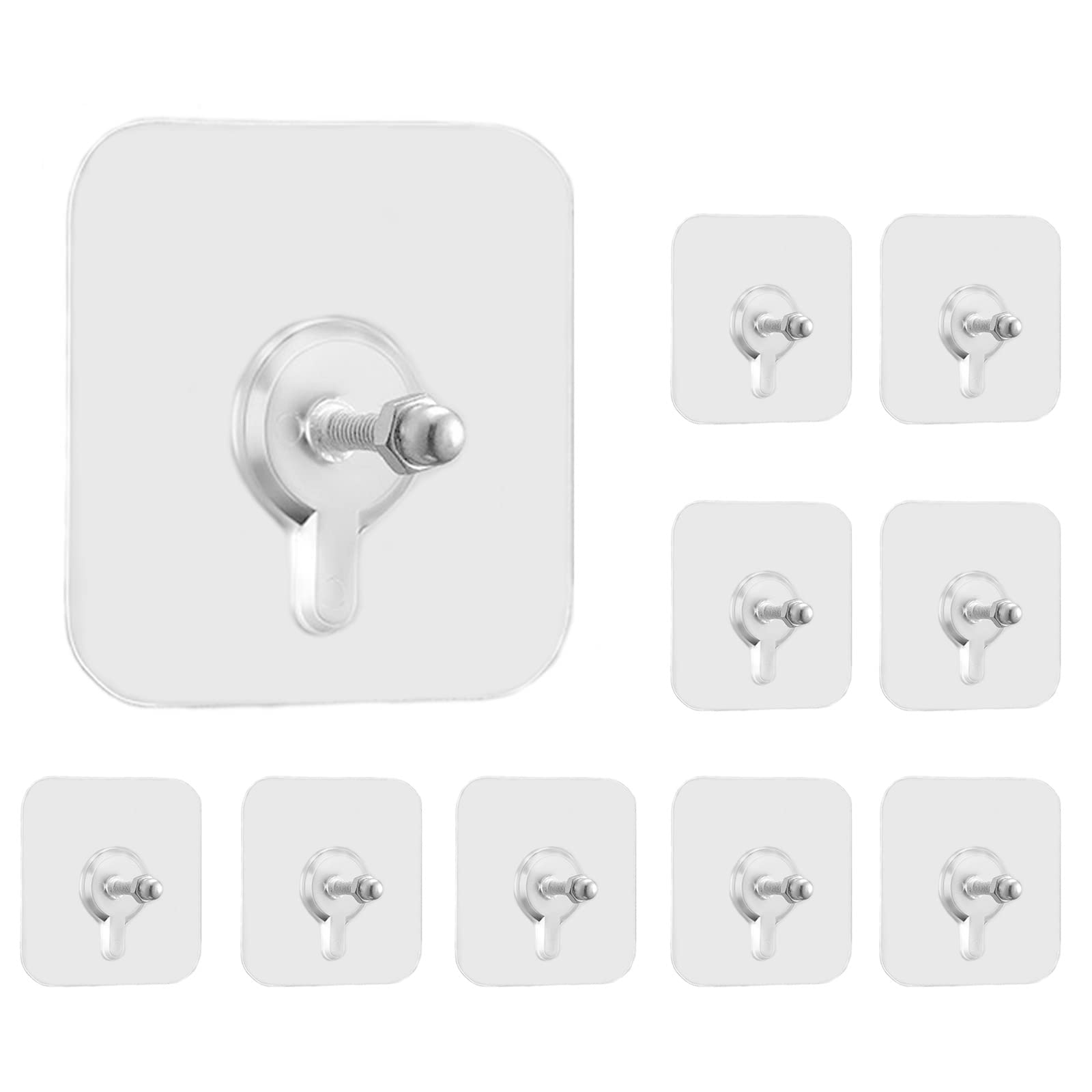 ZEZOKK Adhesive Wall Hooks Adhesive Hooks Sticky 10PCS