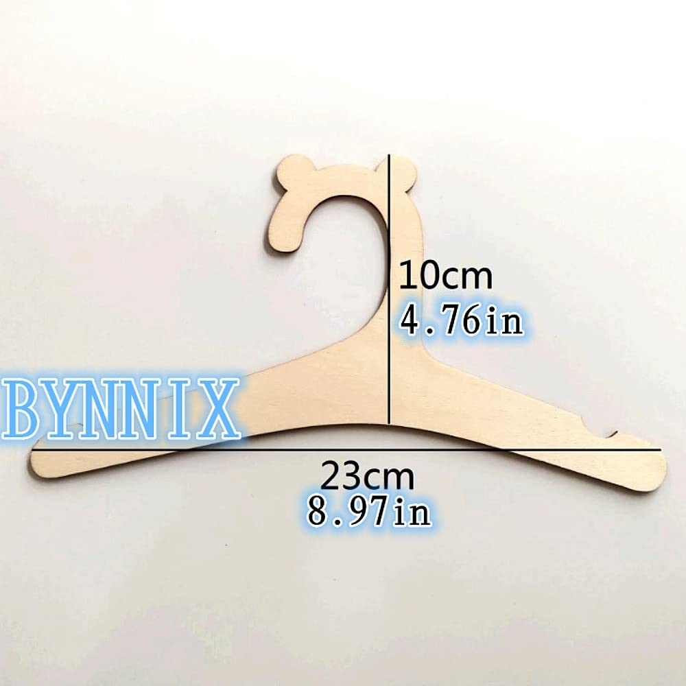 BYNNIX Wooden Childrens Hangers Kids Hangers,(10 Pack) Cute Bear Ears Wood Baby Hangers Nursery Hangers, Non Slip Coat Hanger for Kids Coats, Suits, Pants and Jackets