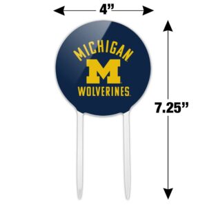 Acrylic University of Michigan Wolverines Logo Cake Topper Party Decoration for Wedding Anniversary Birthday Graduation